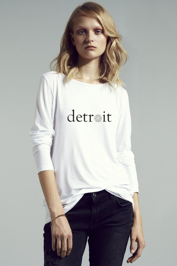 The Detroit Long Sleeve Relaxed Crew Neck Tee