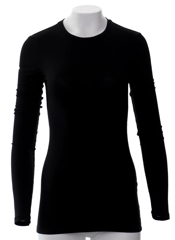 The Anna Long Sleeve Fitted Crew Neck Tee